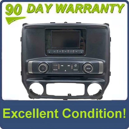 2014 - 2015 GMC Sierra Chevrolet Silverado OEM 4" Display Screen Control Panel w/ Silver Trim