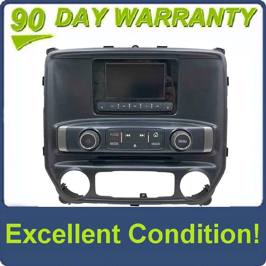 2014 - 2015 GMC Sierra Chevrolet Silverado OEM 4" Display Screen Control Panel w/ Silver Trim