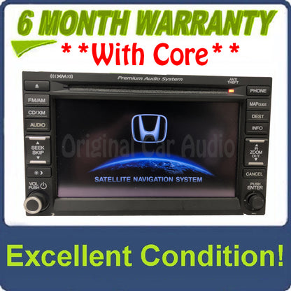 2012 - 2013 Honda Civic OEM  Premium Audio System Touch Screen GPS Navigation Radio 9ACJ