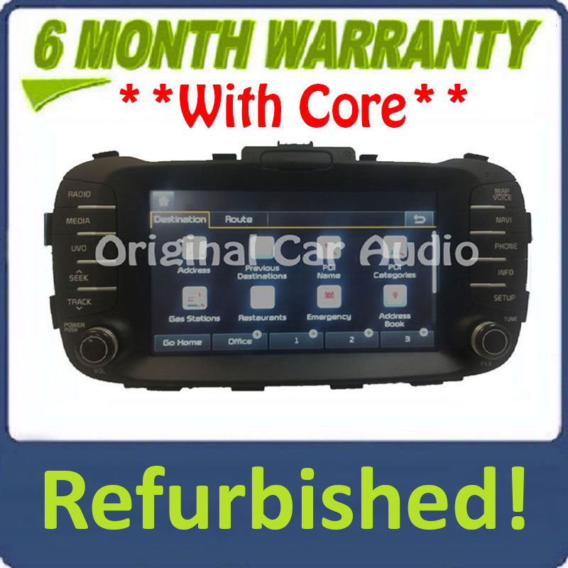 Refurbished 2014 - 2016 Kia Soul OEM UVO Touch Screen AM FM Bluetooth Media Radio Receiver
