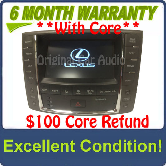 2009 Lexus IS350 OEM Navigation Radio AM FM Display Screen With Climate Controls