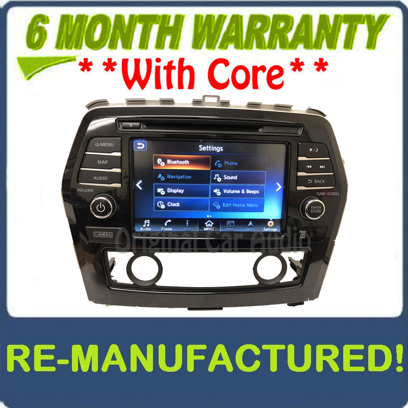 Reman 2016 - 2018 Nissan Maxima OEM NON-BOSE Touch Screen Navigation AM FM XM Receiver
