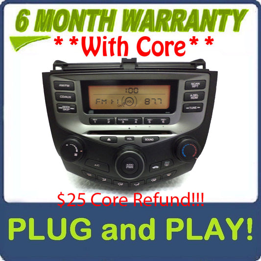 Honda Accord Radio and CD Player 2AA2 2003 2004 2005 2006 2007