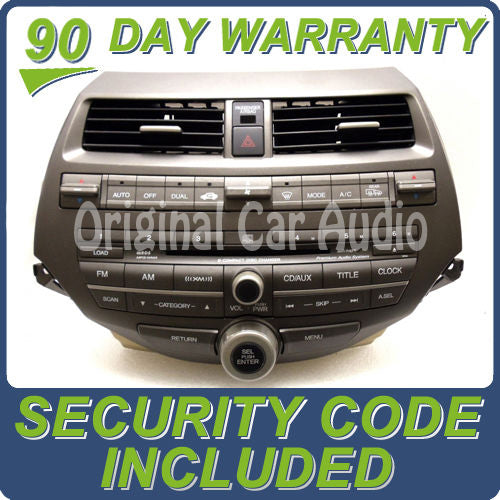HONDA ACCORD Radio Stereo 6 Disc Changer CD Player 3PA0 XM Satellite 2008 2009 2010 2011 2012 w/Trim & AC