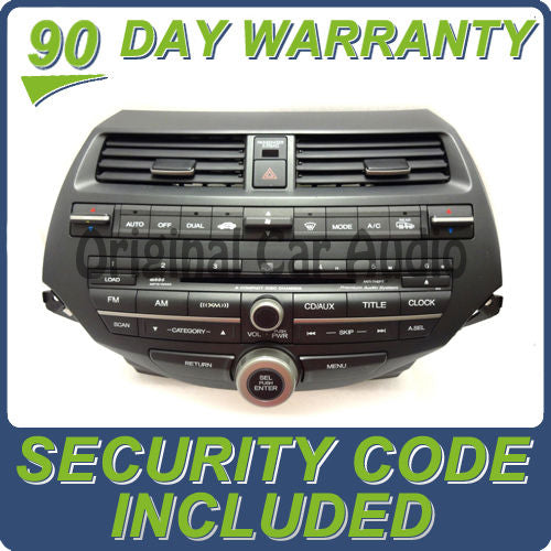 HONDA Accord Radio Stereo 6 Disc Changer CD Player Premium Audio System 3PA1 2008 2009 2010 2011 2012 w/Trim & AC