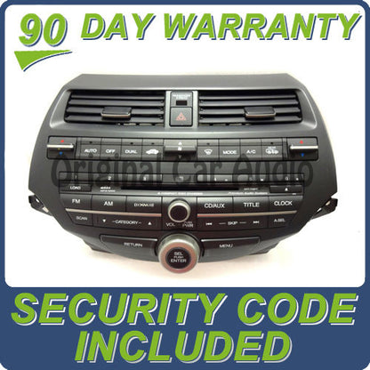 HONDA Accord Radio Stereo 6 Disc Changer CD Player Premium Audio System 3PA1 2008 2009 2010 2011 2012 w/Trim & AC