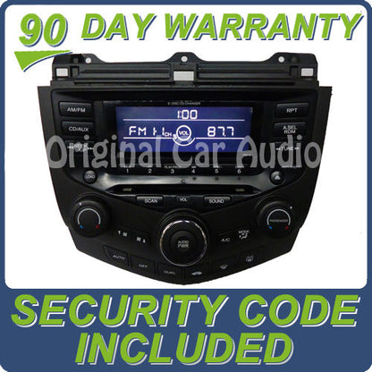 2003 Honda Accord Radio and 6 CD Changer 03 7BK0 7BKO Sedan EX-L Dual Climate Controls