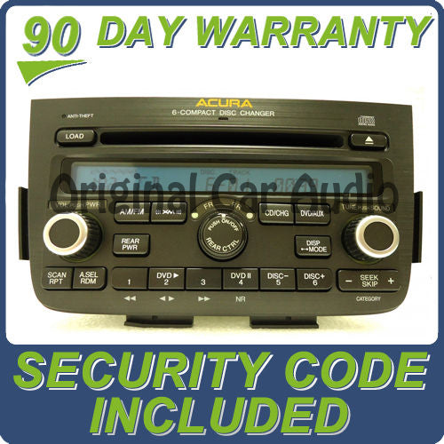 2005 2006 ACURA MDX Radio Stereo 6 Disc Changer CD Player DVD entertainment controls W/ CODE 1AF0 1AF2 39100-S3V-A620, 39100-S3V-A630, 39100-S3V-A640