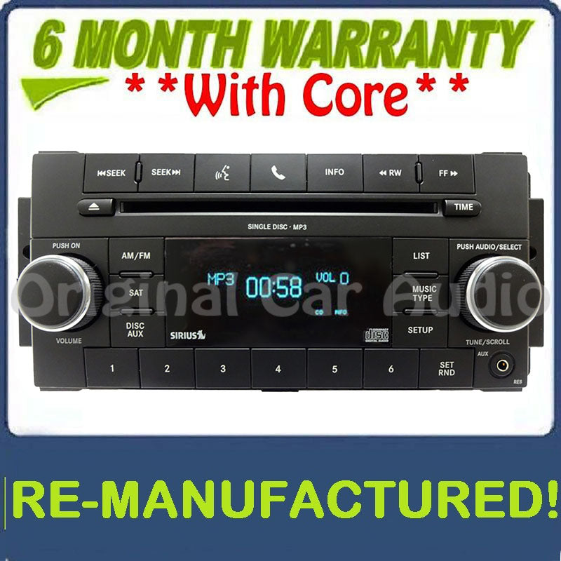 Reman 2007 - 2012 Chrysler Dodge Jeep OEM RES Low-Speed Radio MP3 CD Player