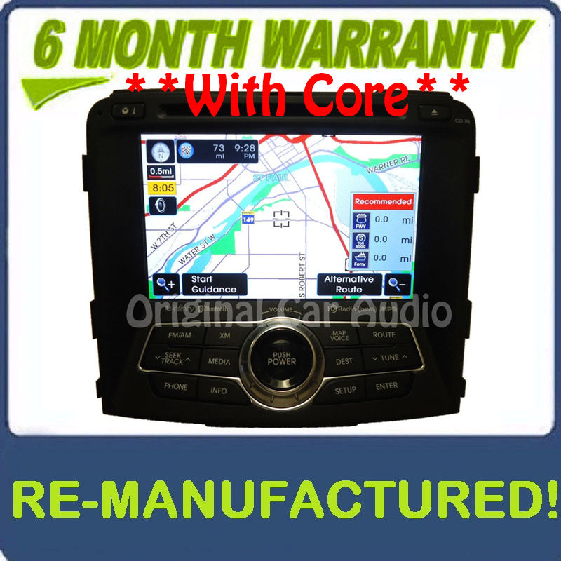 Reman 2011 - 2015 Hyundai OEM Infinity XM SAT Radio Navigation Bluetooth CD Player