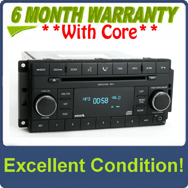 2007 - 2012 Chrysler Jeep Dodge OEM AM FM Radio AUX Satellite MP3 CD Player Receiver RES