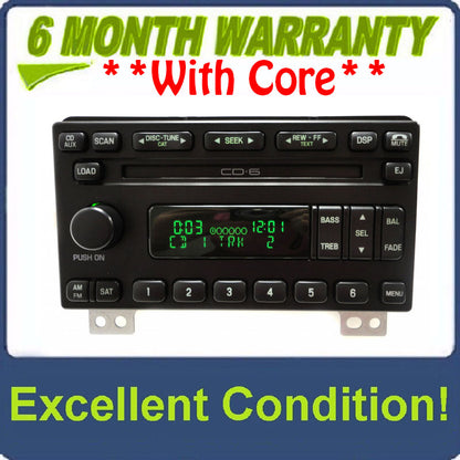 2004 - 2006 FORD Mustang Explorer Expedition Mountaineer OEM Satellite SIRIUS XM AM MF Radio Stereo 6 Disc CD Player Receiver