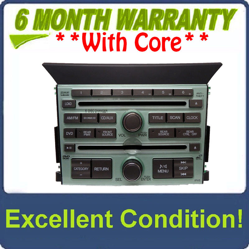 09 10 11 Honda PILOT Radio DVD 6 Disc CD Changer Premium Audio 1PV0 XM Satellite