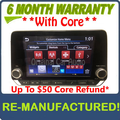Reman 2019 - 2022 Nissan Altima OEM Apple Car Play Android Auto AM FM Bluetooth Multi Media Radio Receiver