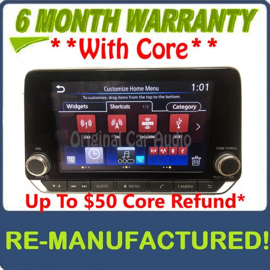 Reman 2019 - 2022 Nissan Altima OEM Apple Car Play Android Auto AM FM Bluetooth Multi Media Radio Receiver