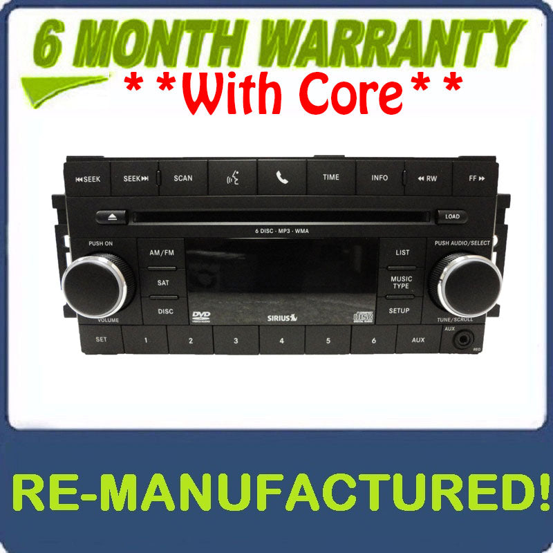 Reman 2007 - 2012 Chrysler Jeep Dodge OEM AM FM Radio MP3 6 Disc CD Player Changer Receiver REQ