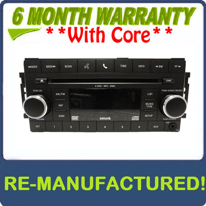Reman 2007 - 2012 Chrysler Jeep Dodge OEM AM FM Radio MP3 6 Disc CD Player Changer Receiver REQ