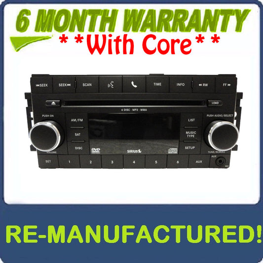 Reman 2007 - 2012 Chrysler Jeep Dodge OEM AM FM Radio MP3 6 Disc CD Player Changer Receiver REQ