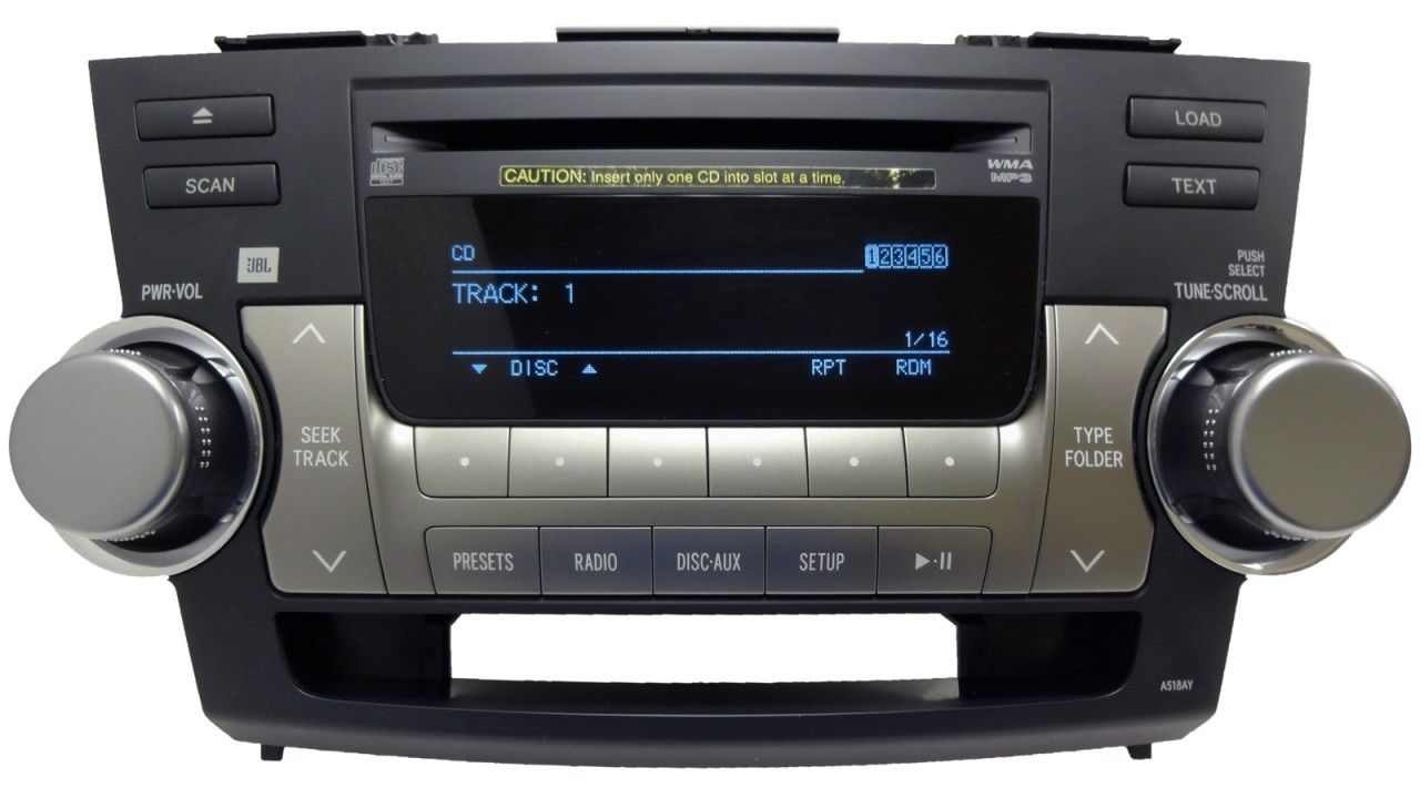 2008 - 2012 TOYOTA Highlander JBL Factory OEM Radio 6 Disc MP3 CD Player A518AY