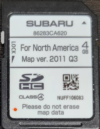 2012 - 2013 Subaru BZA Impreza OEM Navigation SD Card Map Ver. 2011 Q3