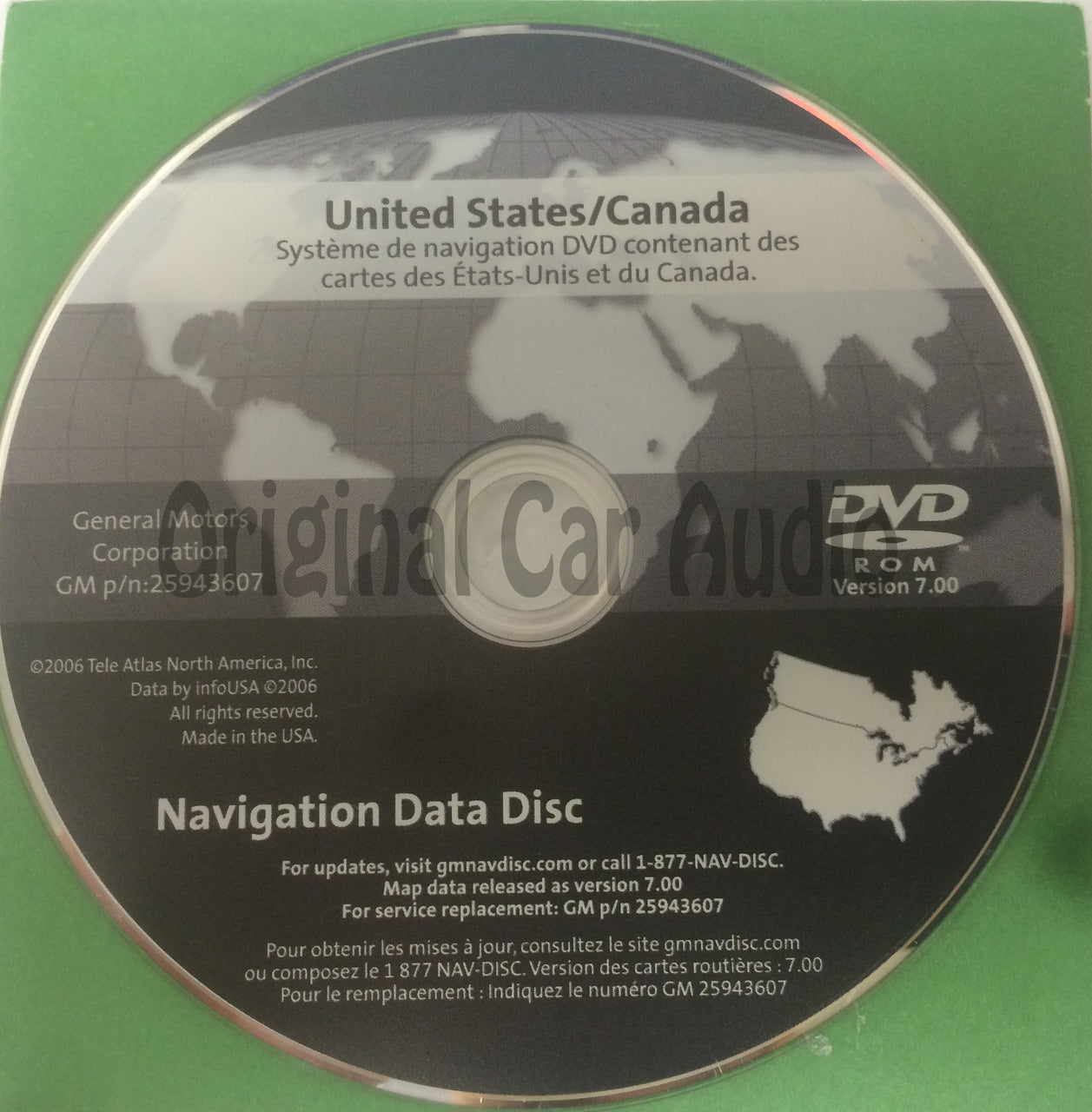 GM Satellite Navigation System GPS DVD Drive Disc  25943607 Version 7.0
