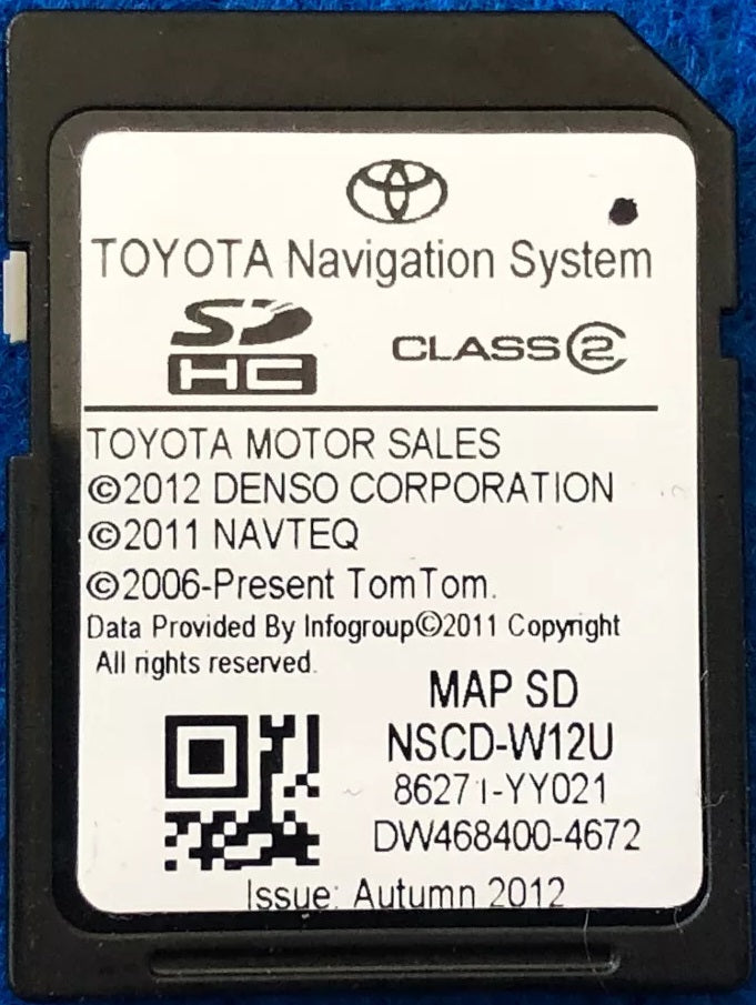 2011 - 2014 Toyota Sienna OEM Navigation SD Card 86271-YY021