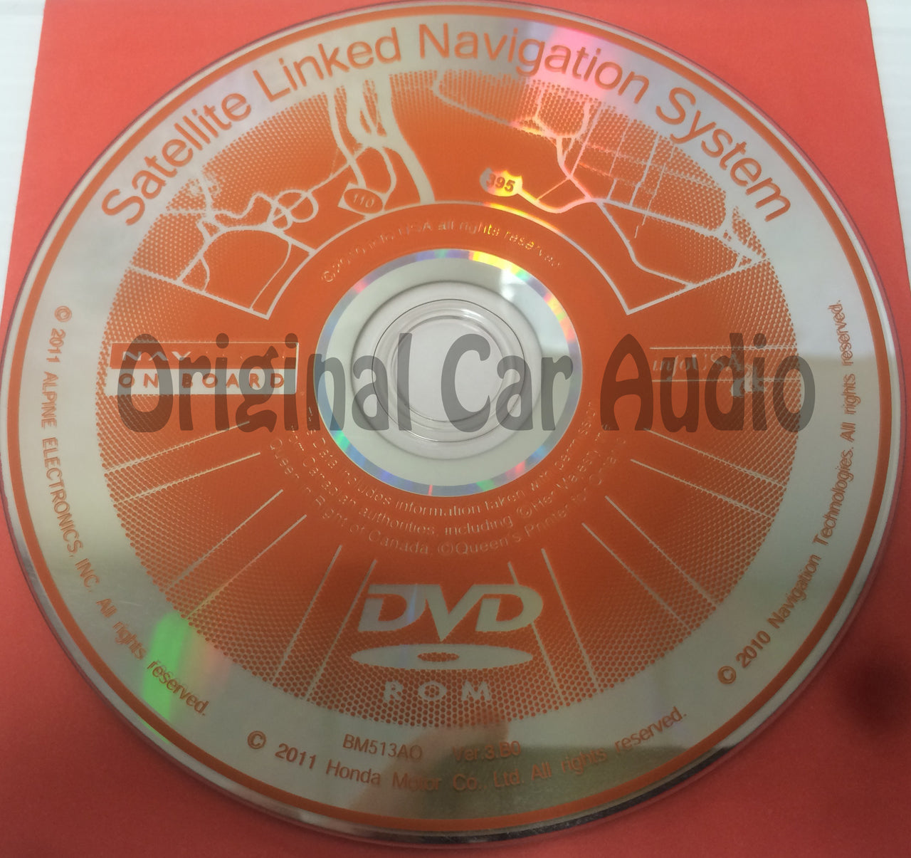 Acura Honda Satellite Navigation System GPS DVD Drive Disc BM513AO Ver. 3.B0