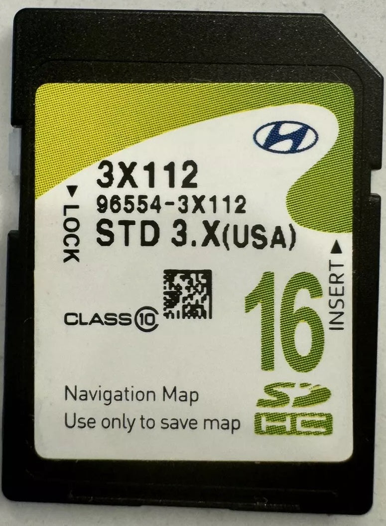 2016 - 2018 Hyundai Elantra OEM Navigation Maps Factory SD Card STD 4.X 3X112