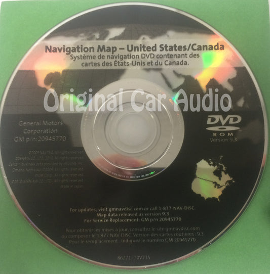 GM Satellite Navigation System CD 20945770 Version 9.3