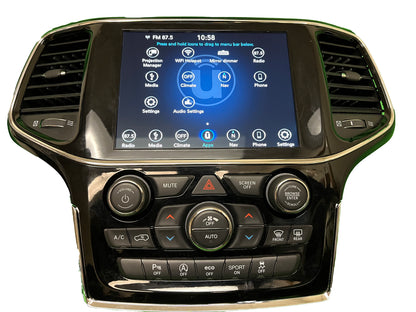 2019 - 2022 Jeep GRAND CHEROKEE 8.4" Nav Screen Climate Control Panel Uconnect