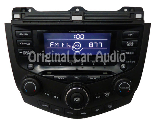 2003 2004 2005 2006 2007 Honda Accord Radio 6 Disc CD Changer Player Aux 7BL0