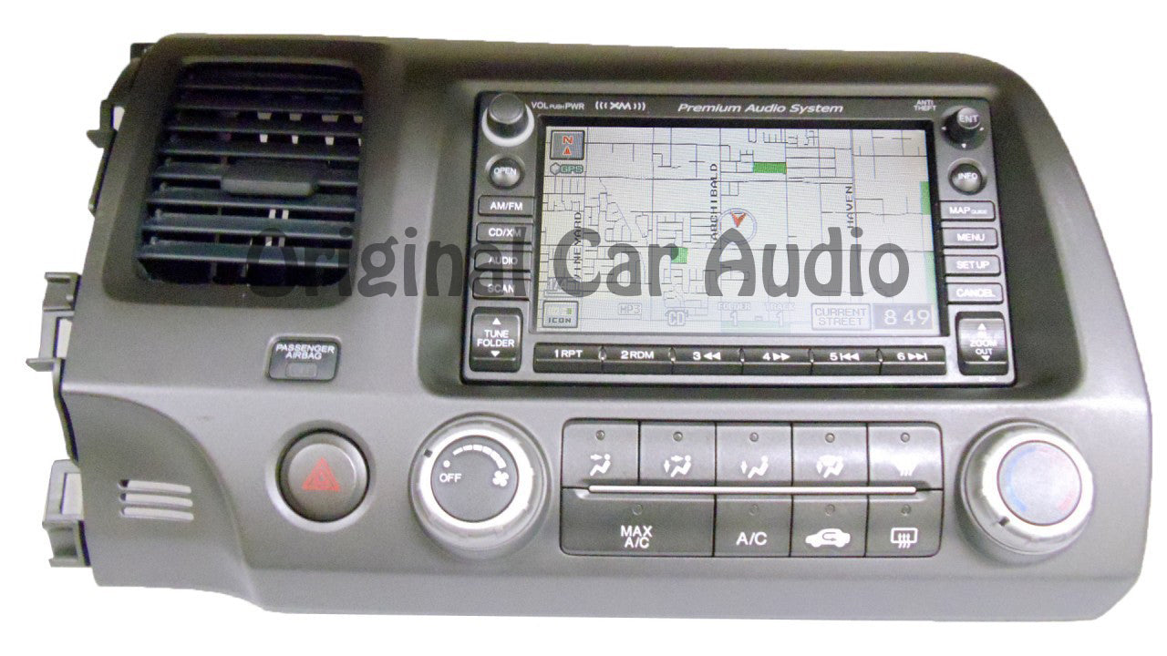 2007 2008 2009 Honda CIVIC Touch Screen Navigation XM Radio 6 Disc CD Changer with Climate Control BEZEL