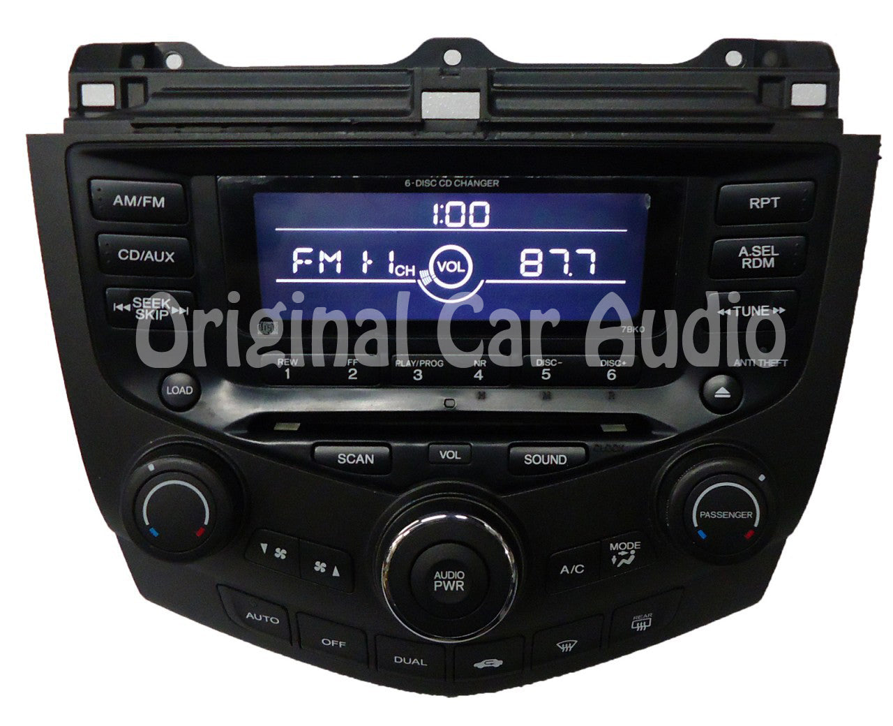 2003 Honda Accord Radio and 6 CD Changer 03 7BK0 7BKO Sedan EX-L Dual Climate Controls