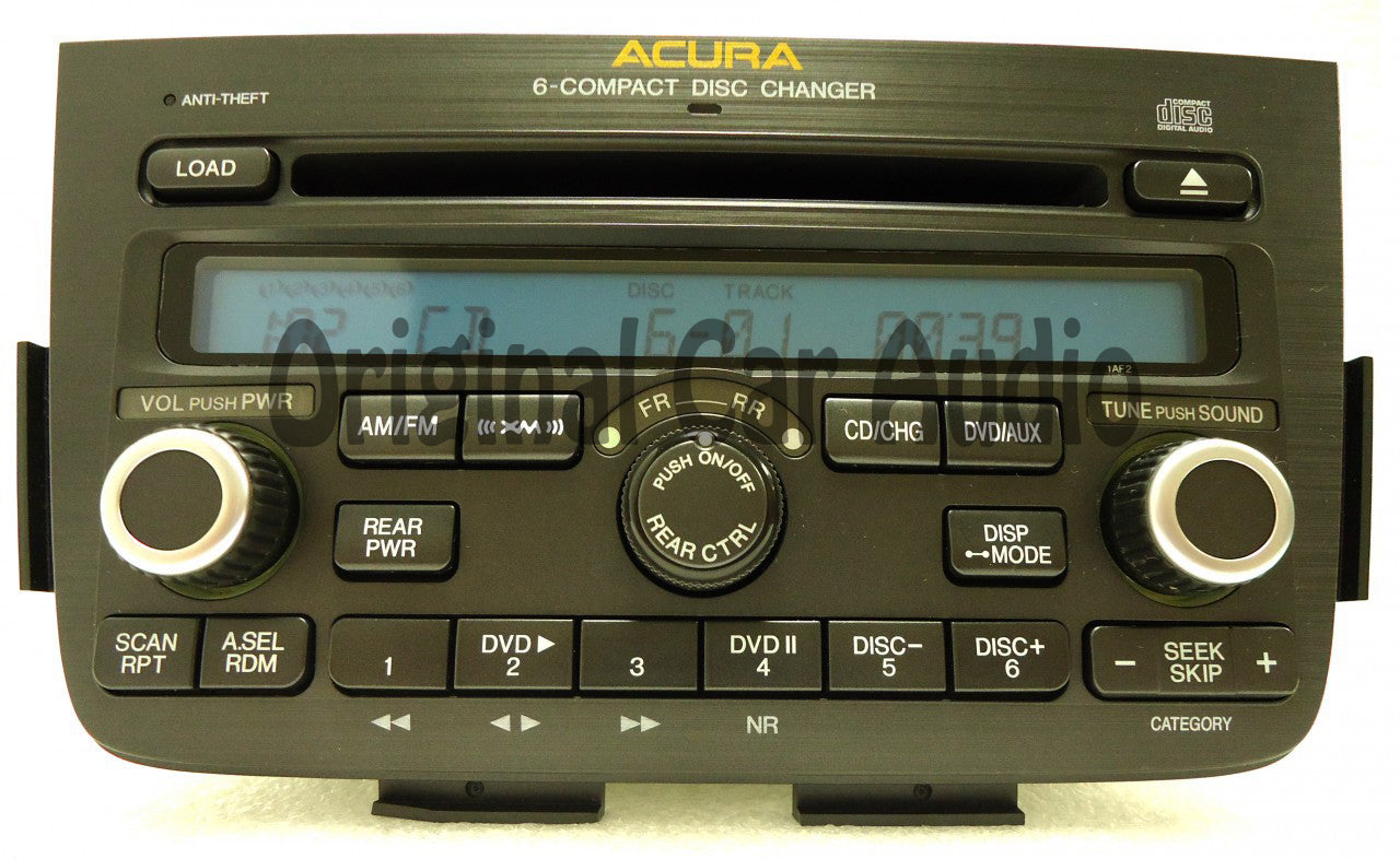 2005 2006 ACURA MDX Radio Stereo 6 Disc Changer CD Player DVD entertainment controls W/ CODE 1AF0 1AF2 39100-S3V-A620, 39100-S3V-A630, 39100-S3V-A640