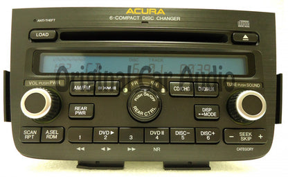 2005 2006 ACURA MDX Radio Stereo 6 Disc Changer CD Player DVD entertainment controls W/ CODE 1AF0 1AF2 39100-S3V-A620, 39100-S3V-A630, 39100-S3V-A640