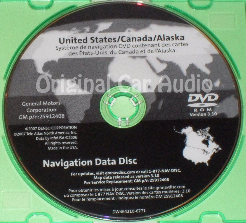GM Satellite Navigation System CD 25912408 Version 3.10