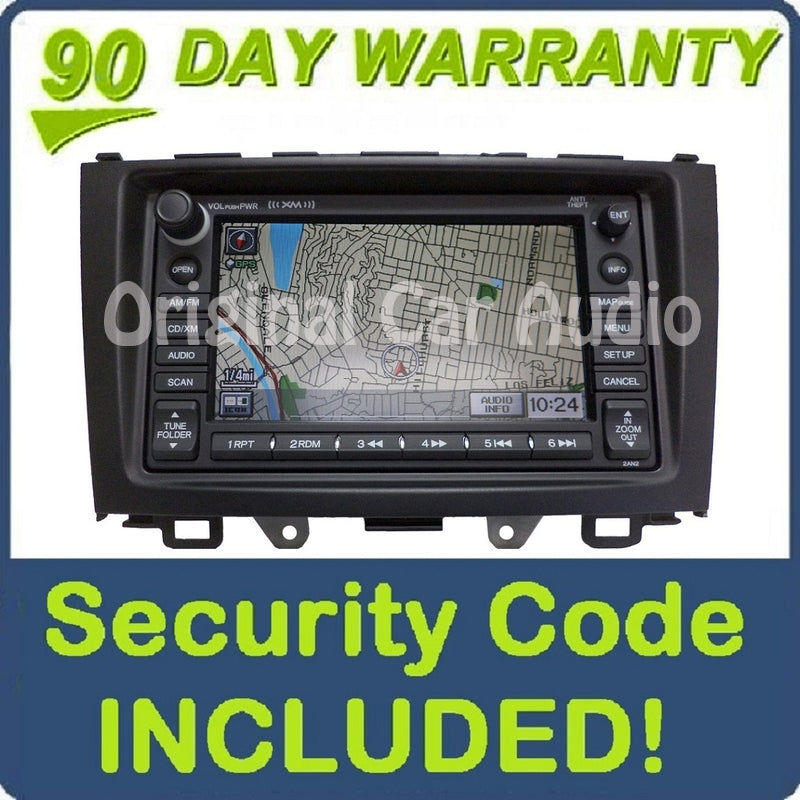 Honda Navigation Radio GPS XM CD Disc Player Changer 2AN0 W/ Bezel
