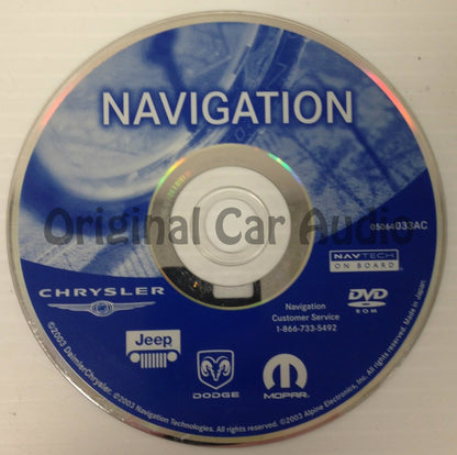 2004 to 2008 Chrysler Jeep Dodge OEM RB1 Navigation Disc DVD 05064033AC