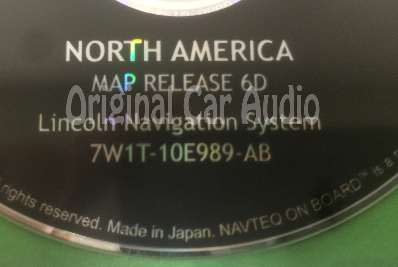 Lincoln Navigation System GPS DVD Drive Disc 7W1T-10E989-AB Map Release 6D
