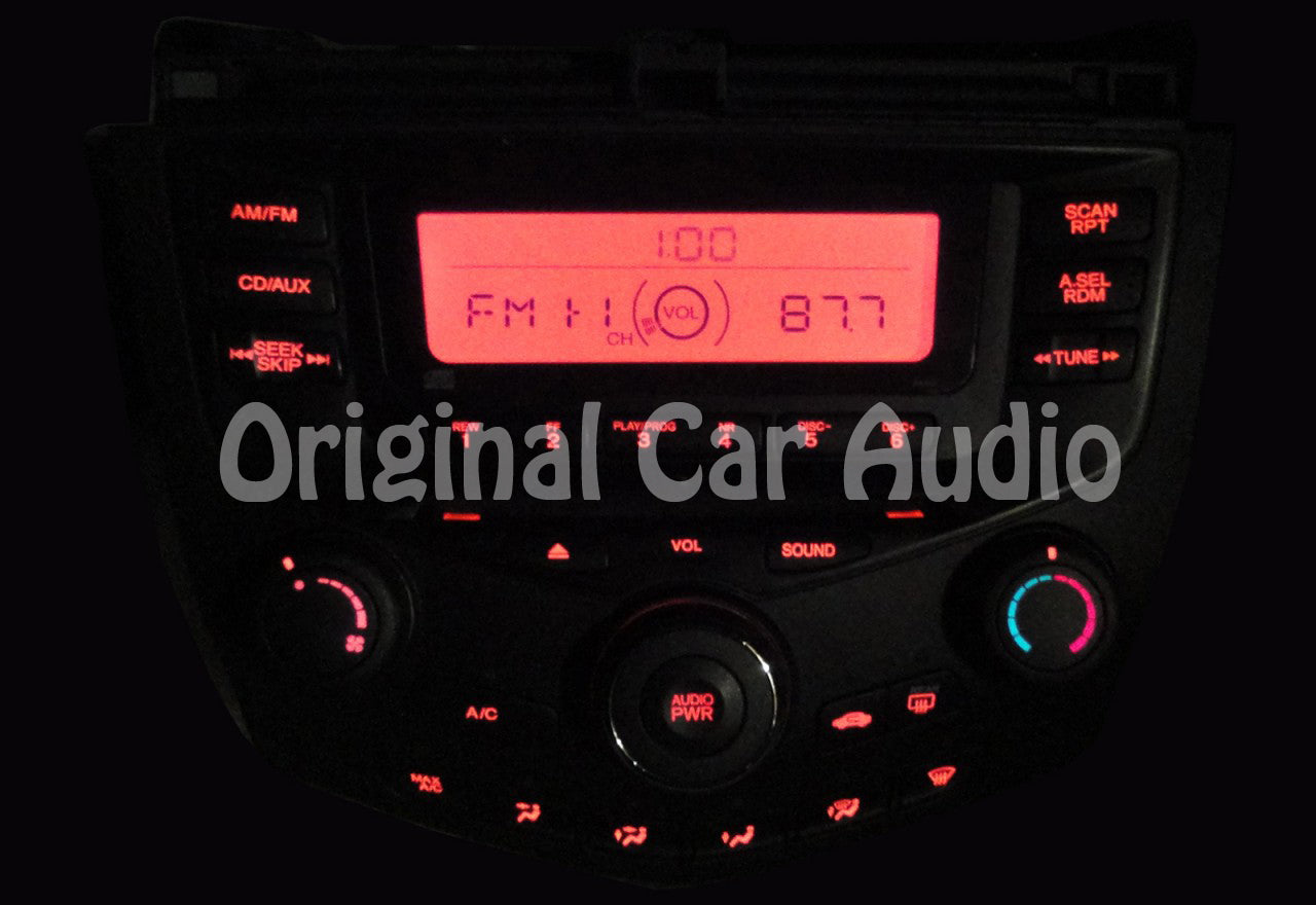 2003 2004 2005 2006 2007 Honda Accord Radio and CD Player 2AX0 03 04 05 06 07