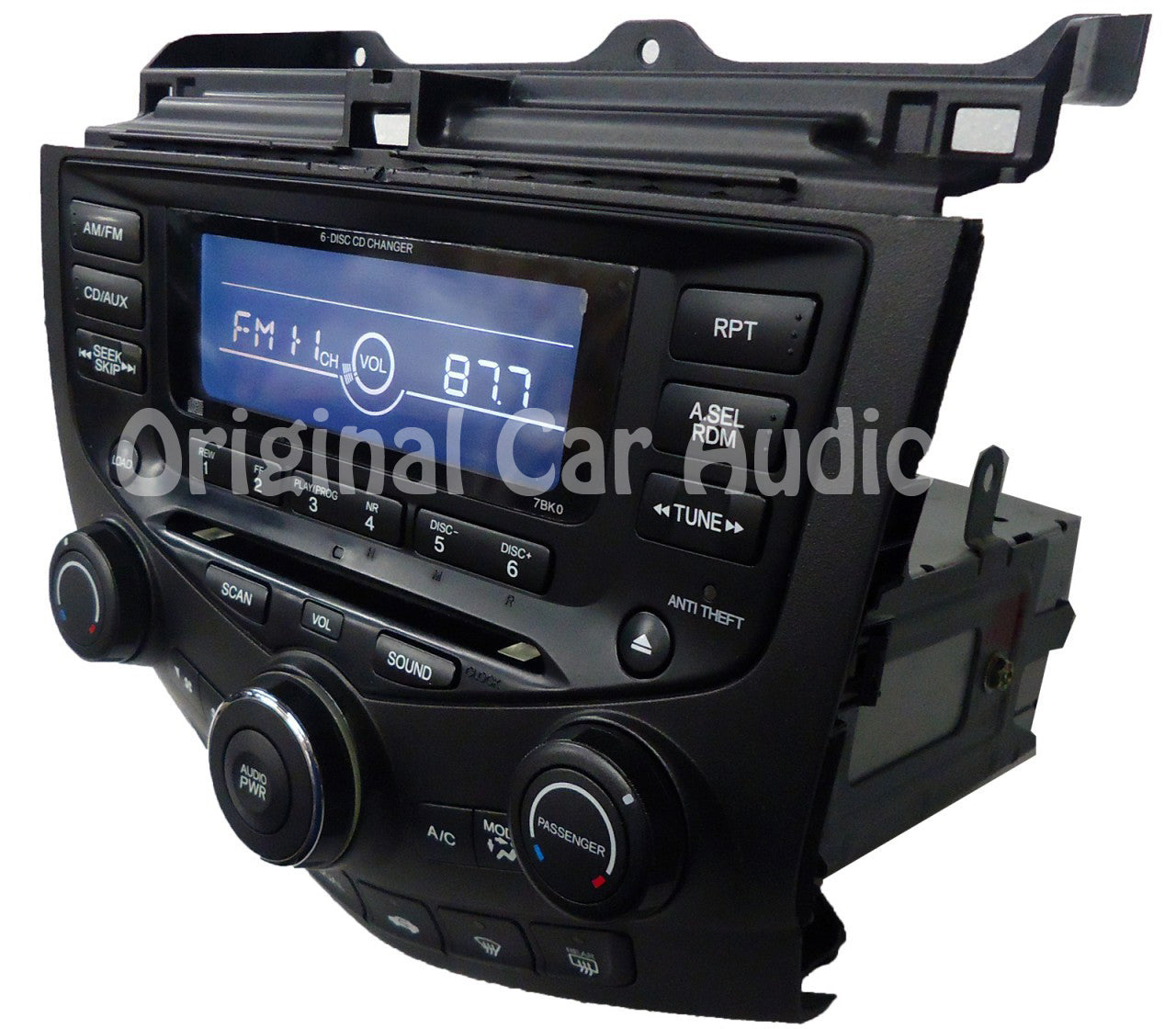 2003 Honda Accord Radio and 6 CD Changer 03 7BK0 7BKO Sedan EX-L Dual Climate Controls