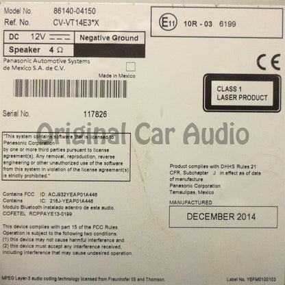 2014 - 2019 Toyota Tacoma OEM Factory AM FM Radio MP3 Bluetooth CD Player Receiver with Bezel