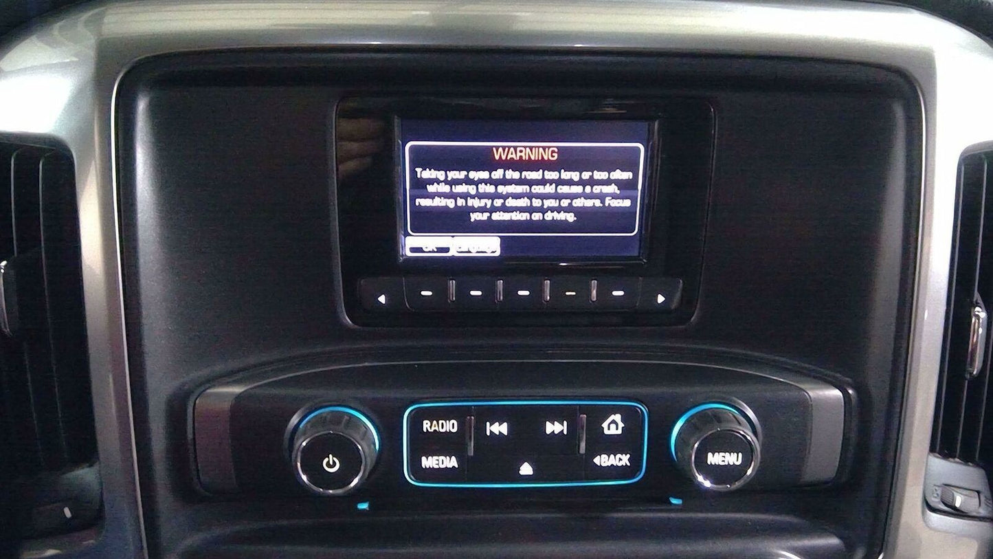 2014 - 2015 GMC Sierra Chevrolet Silverado OEM 4" Display Screen Control Panel w/ Silver Trim