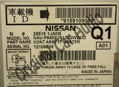 Infiniti M37 M56 QX56 CD player radio stereo receiver block OEM