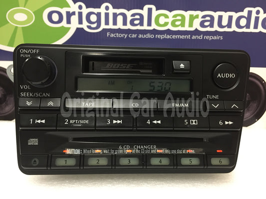 2004 INFINITI QX4 OEM BOSE STEREO AM/FM RADIO 6 CD CHANGER Tape CASSETTE PLAYER