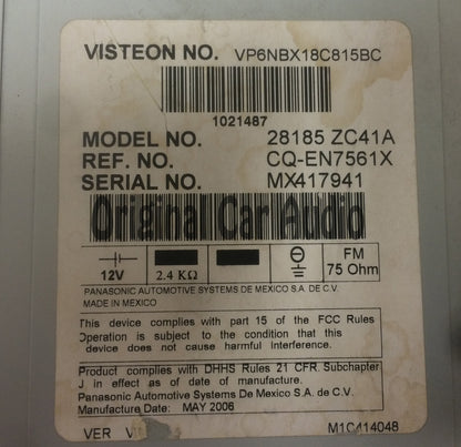 NISSAN Armada INFINITI QX56 MP3 BOSE Radio 6 Disc CD Changer