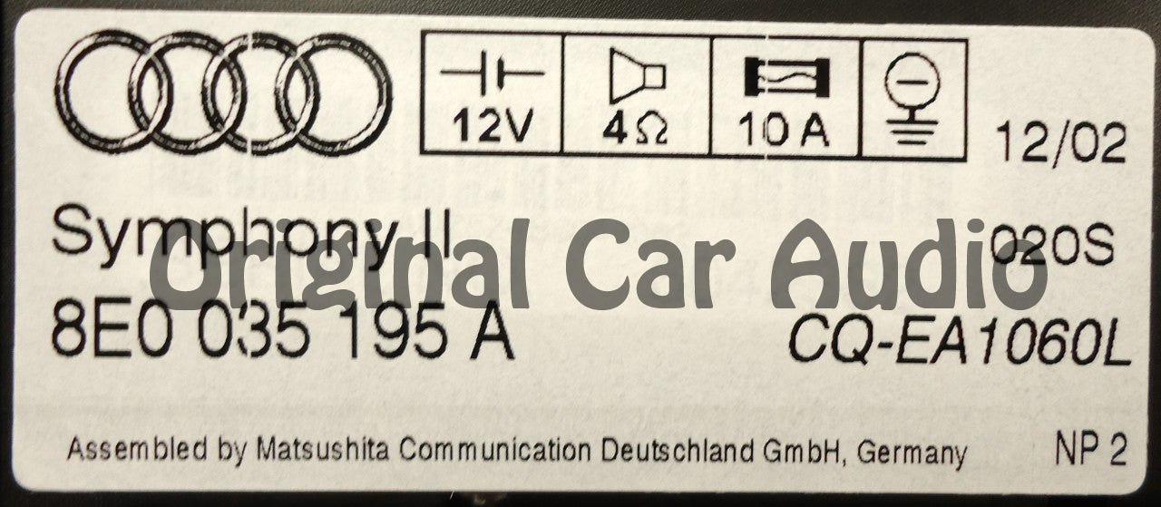NEW 2002 2003 2004 Audi A4 S4 6 Disc CD Changer Player Radio Bose 8E0 035 195 A
