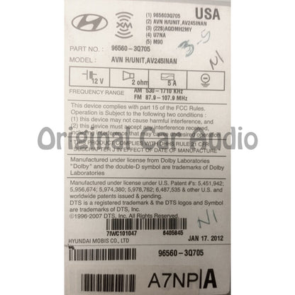 2011 - 2015 HYUNDAI Sonata Infinity XM HD Radio Navigation CD Player Receiver