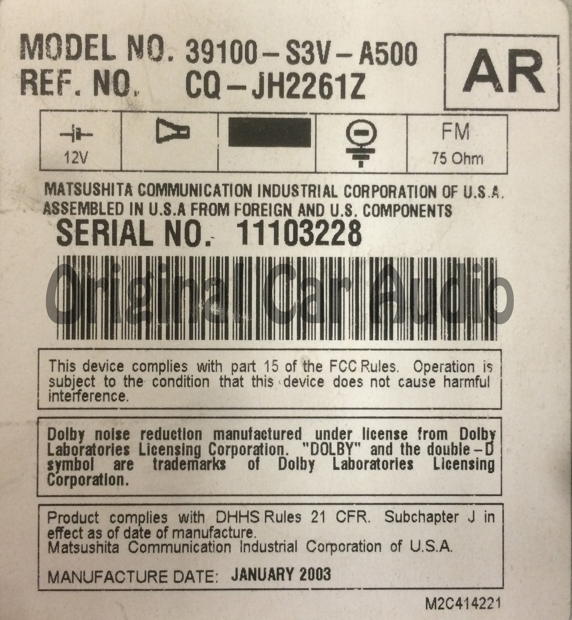 01 02 03 04 Acura MDX BOSE Radio Tape CD Player 1XF1 1XF3