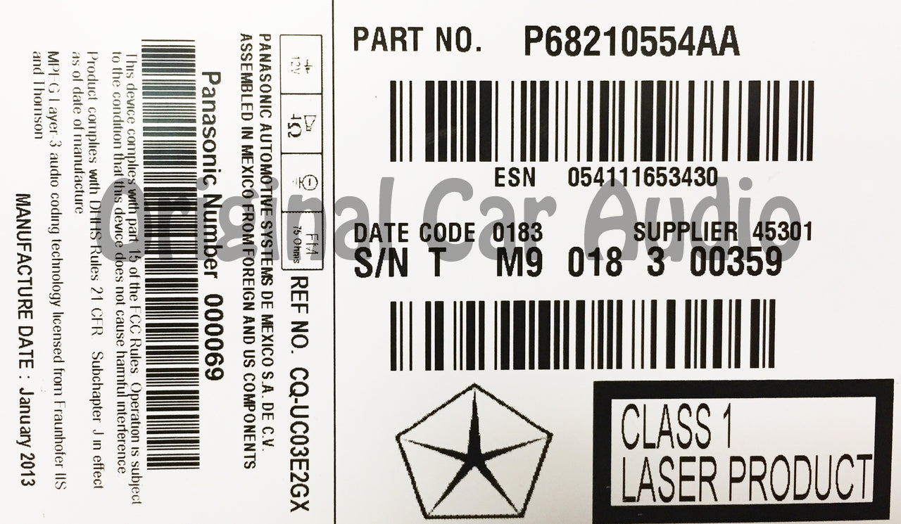 13 14 15 CHRYSLER DODGE Charger Dart 300 RE2 Radio Stereo HDD BLOCK CD MP3 Player 2013 2014 P05091035AH